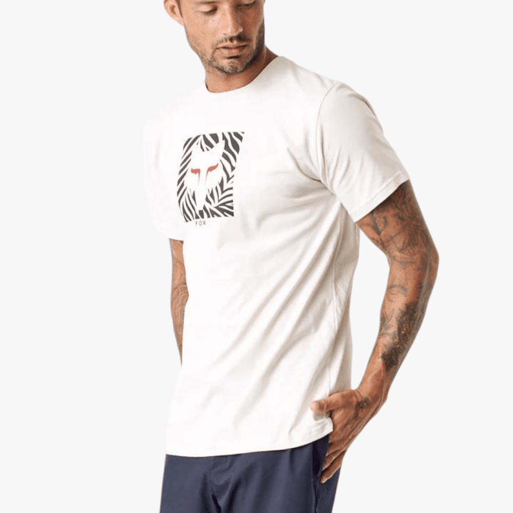 Fox Mens Zebra Head Short Sleeve Tee Vintage White | Fox