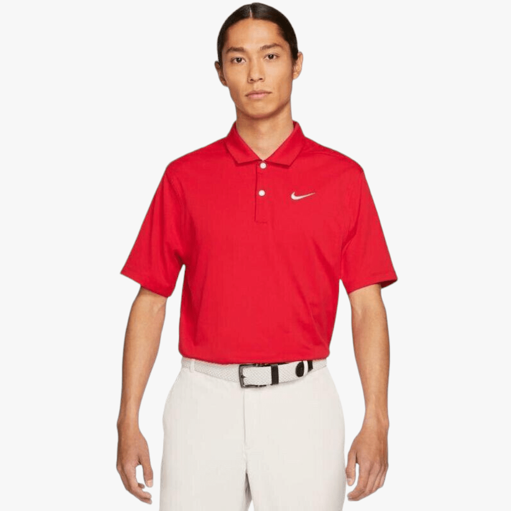 Nike Mens Df Essential Short Sleeve Golfer Red | Nike