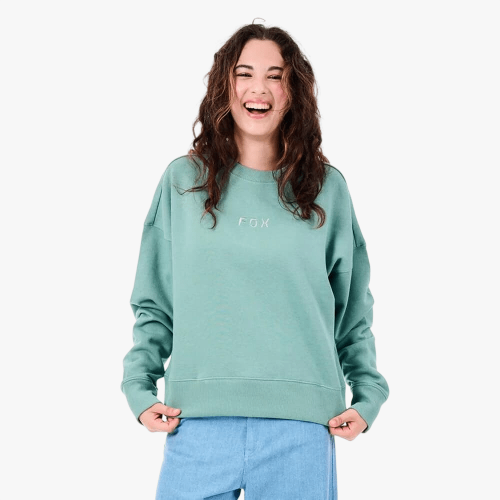 Fox Womens Wordmark Sweater Malchite Green | Fox