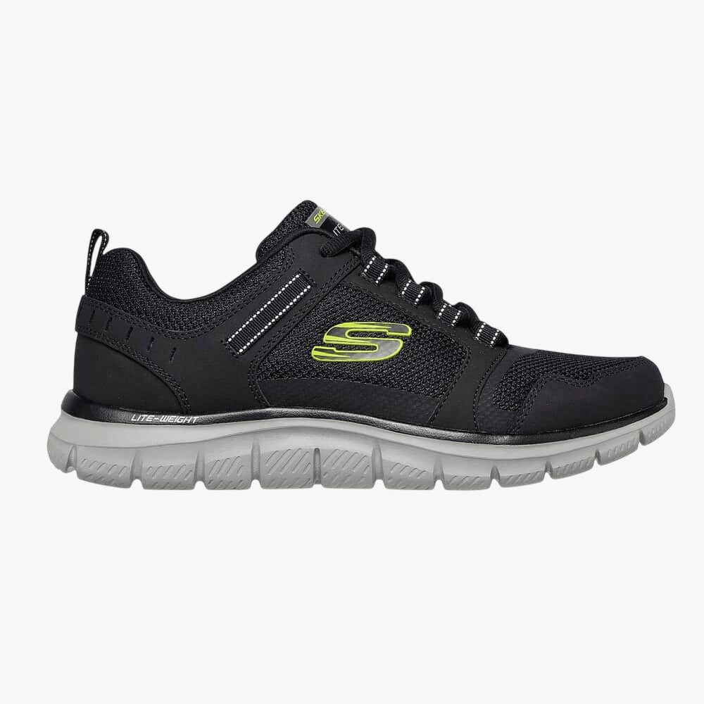Skechers Mens Sport Track Sneaker Black Lime | Skechers