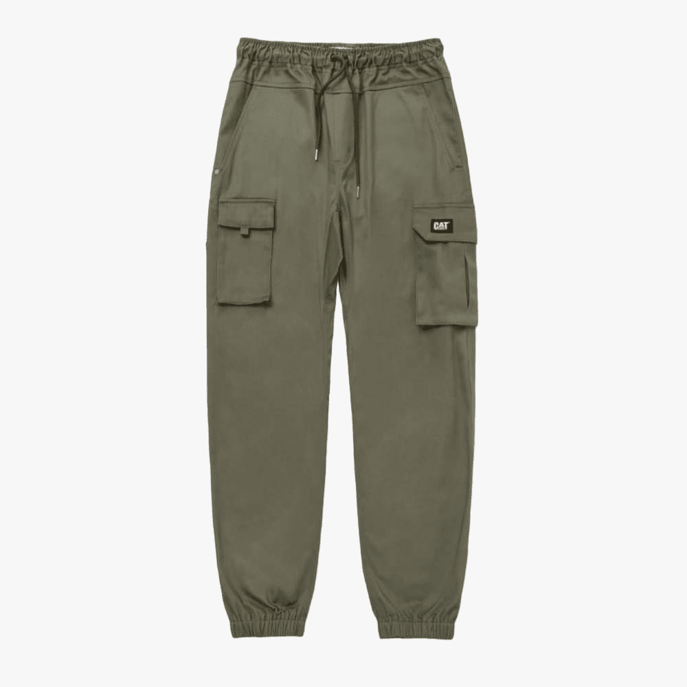 Cat Mens Utility Tie Waist Cargo Jogger Pants Dusty Olive | Caterpillar