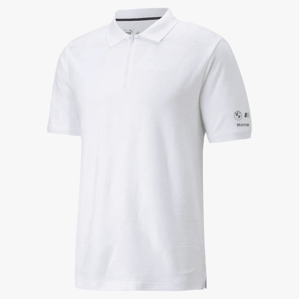 Puma Mens Bmw Mms Jacquard Short Sleeve Golfer White | Puma