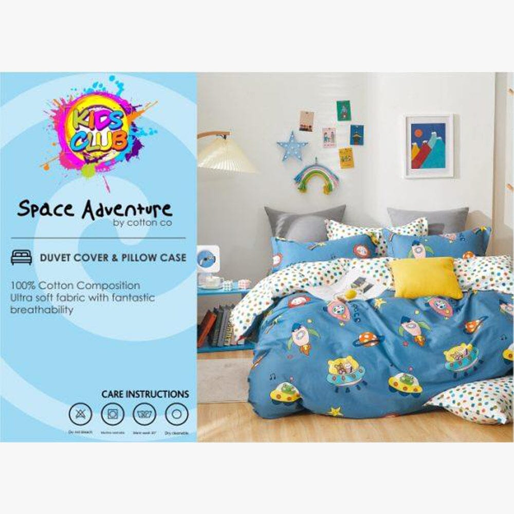 Cotton Co Kids Club Printed 3/4 Duvet Cover Space Adventure Cotton Co