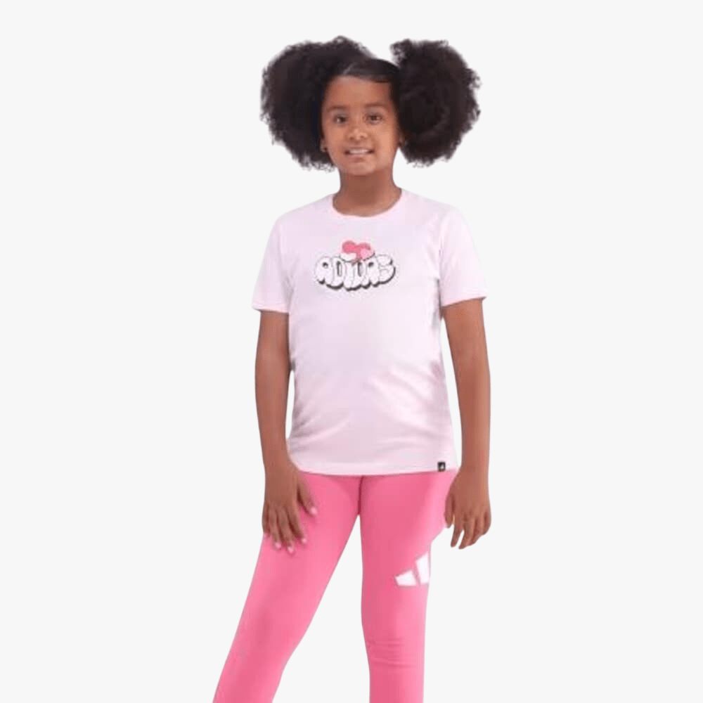 Adidas Girls Table Doodle Tee Almpn Pink | Adidas