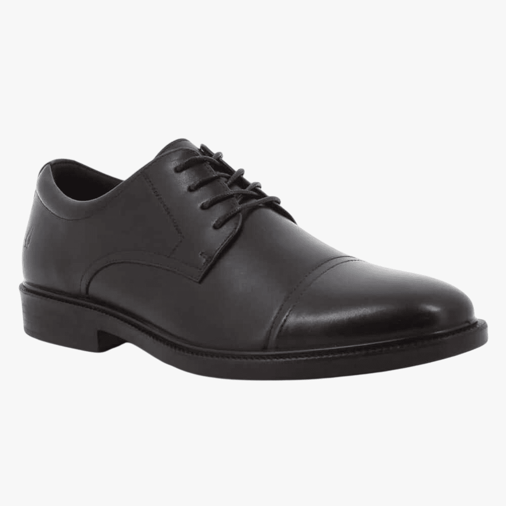 Hush Puppies Mens Reggie Cow Leather Shoe Black | Hush Puppies