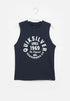Quiksilver Boys Circled Script Front Muscle Tank Navy Blazer | Quiksilver