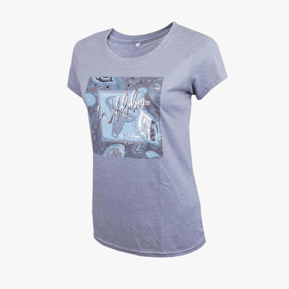 Wildebees Womens Paisley Short Sleeve Tee Grey | Womens