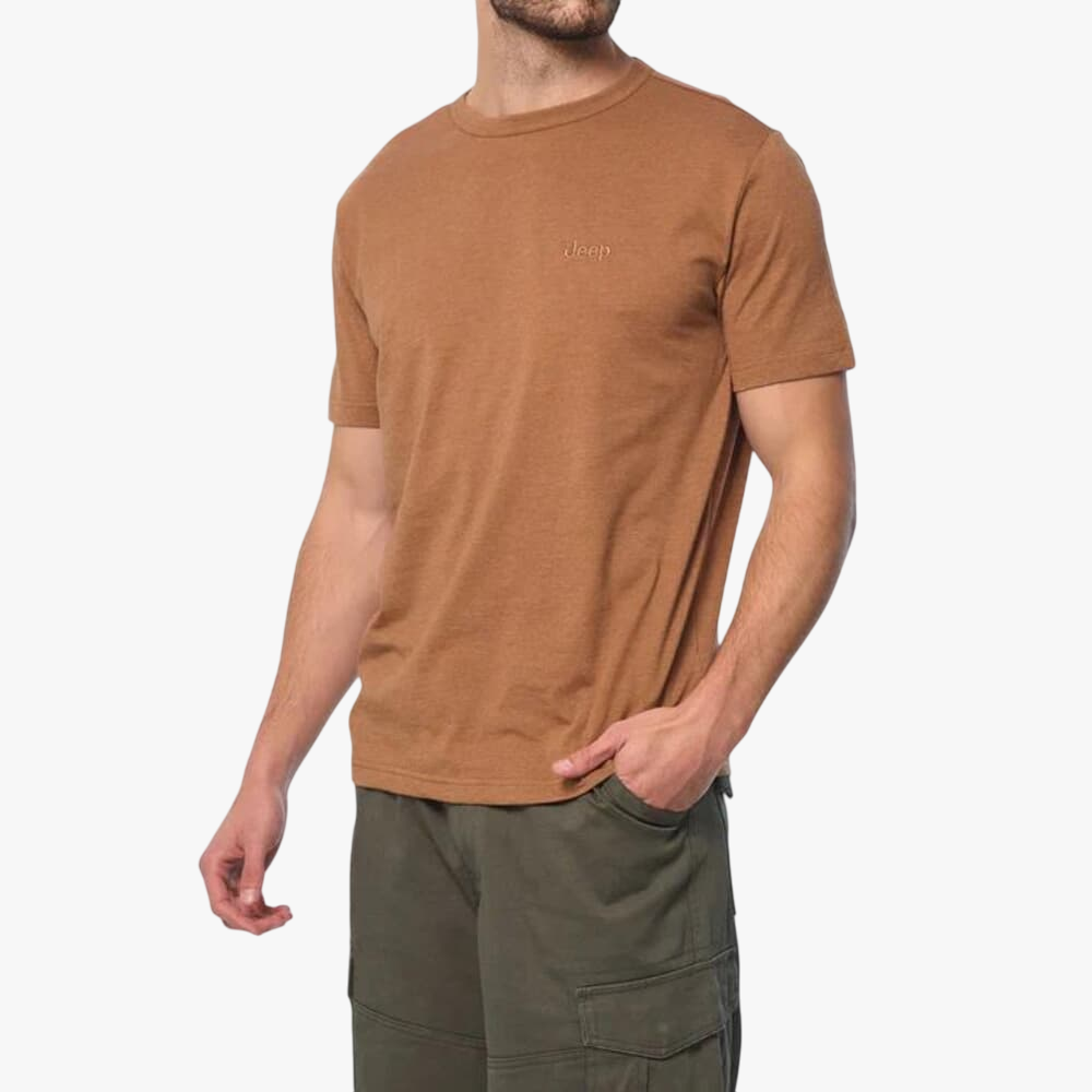 Jeep Mens Embroid Icon Short Sleeve Tee Brown