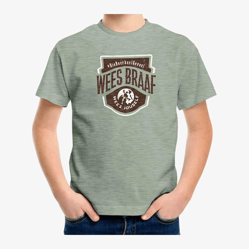Boerboel Kids Printed Short Sleeve Tee Green Mel | Boerboel