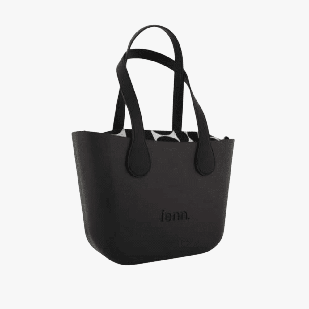 Fenn Petite Black Handbag P936 Inner Gold Zip Black H2 Handle | Fenn