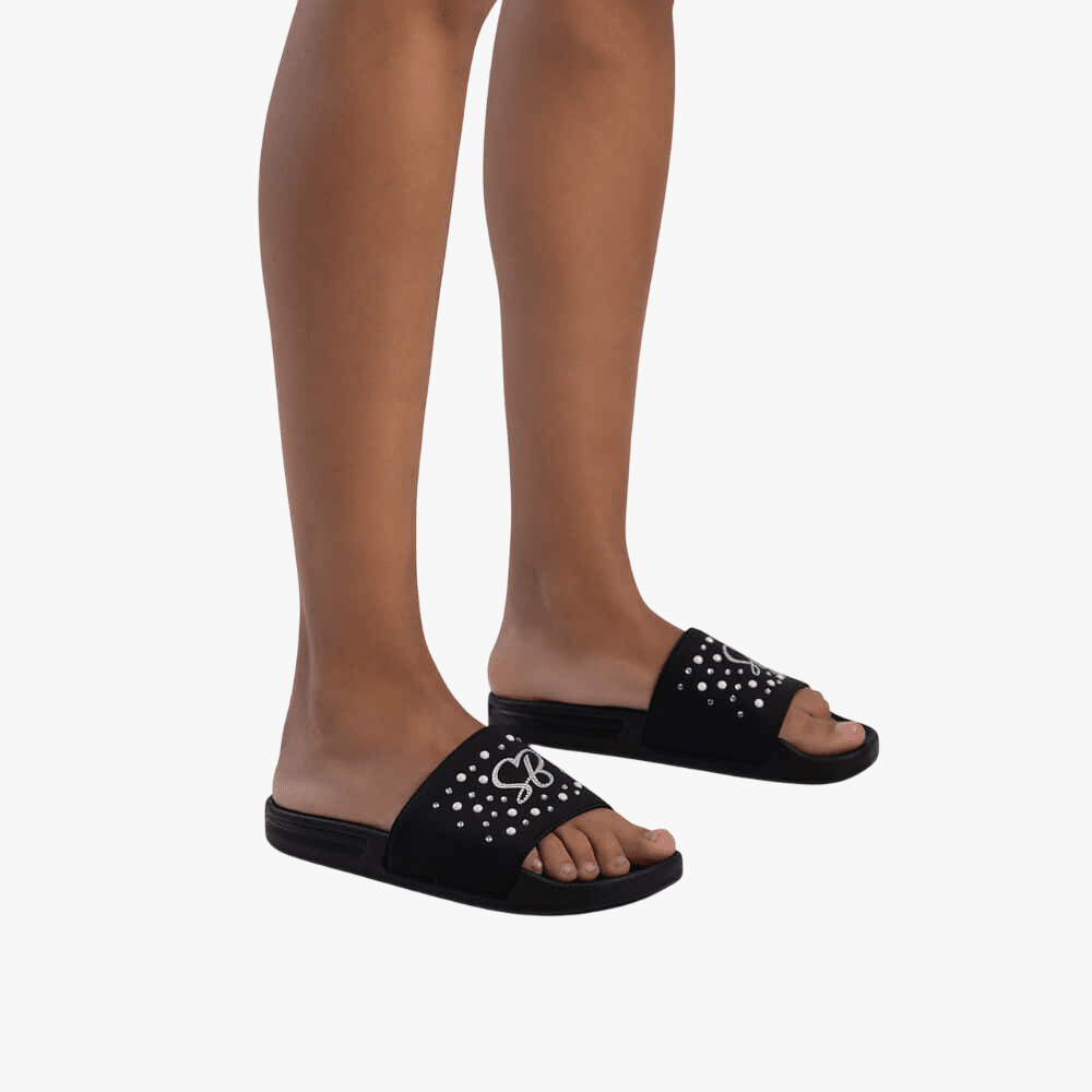 Sissy Boy Slide With Pearl Diamante Black | Sissy Boy