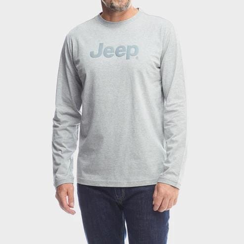 Jeep Mens Fashion Graphic Long Sleeve Tee Grey | Jeep