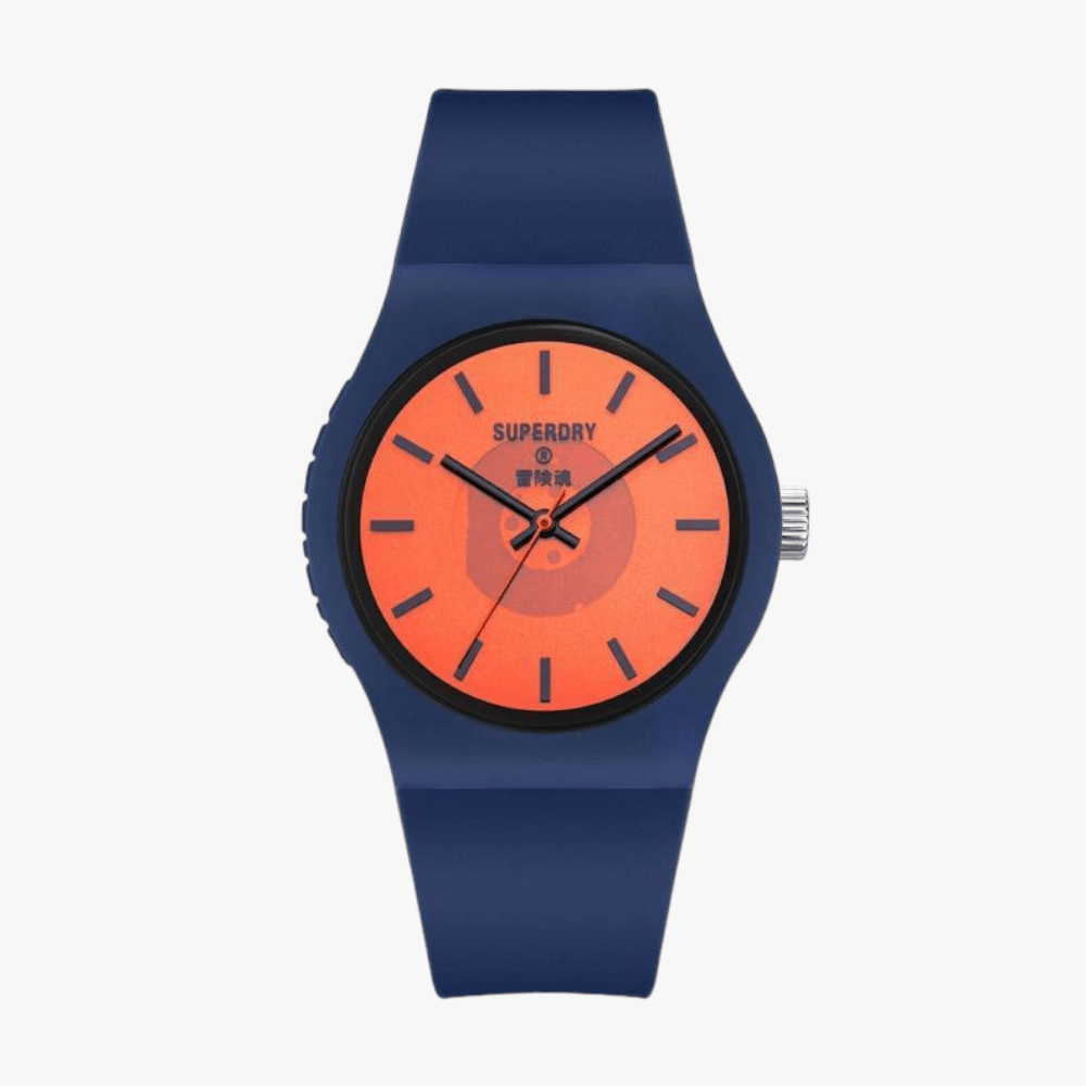 Superdry Navy Soft Touch Silicone Strap Watch | Superdry