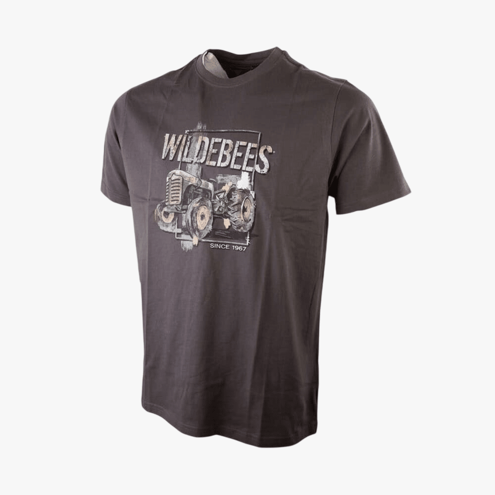 Wildebees Mens Rusted Farm Tractor Tee Pewter | Wildebees