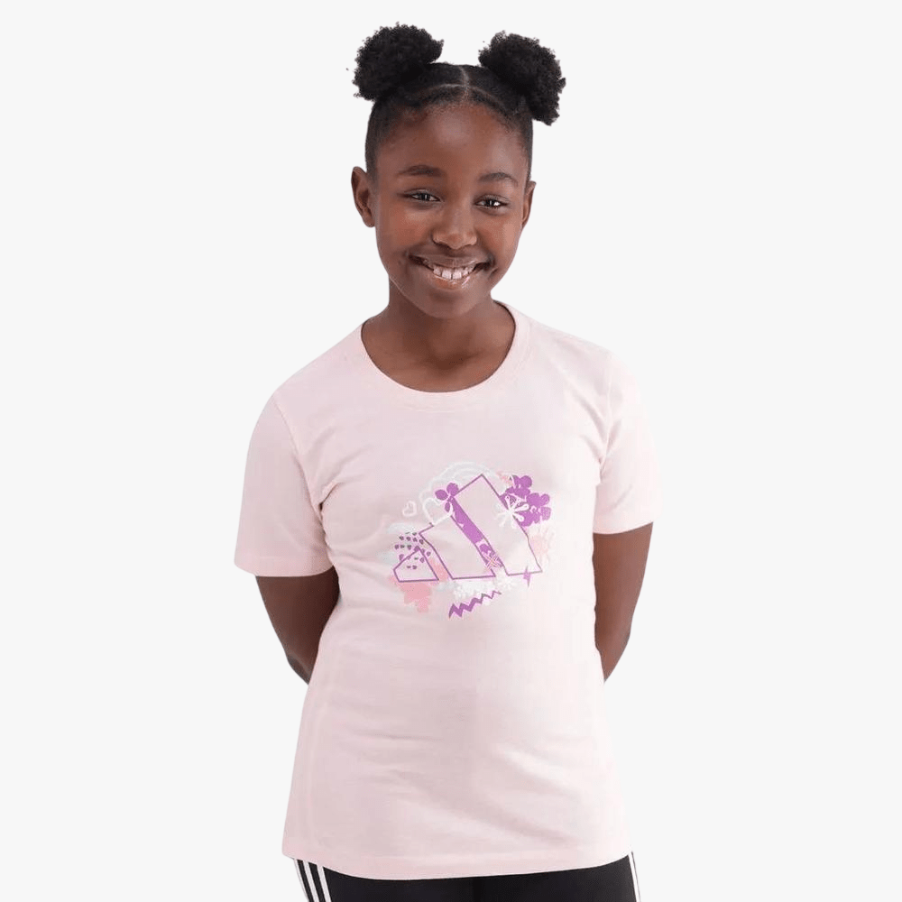 Adidas Girls Train Short Sleeve Tee Pink | Adidas