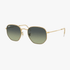 Rayban Unisex Hexagonal Artista Gold Steel Frame Green Vintage Lens Sunglass | Rayban
