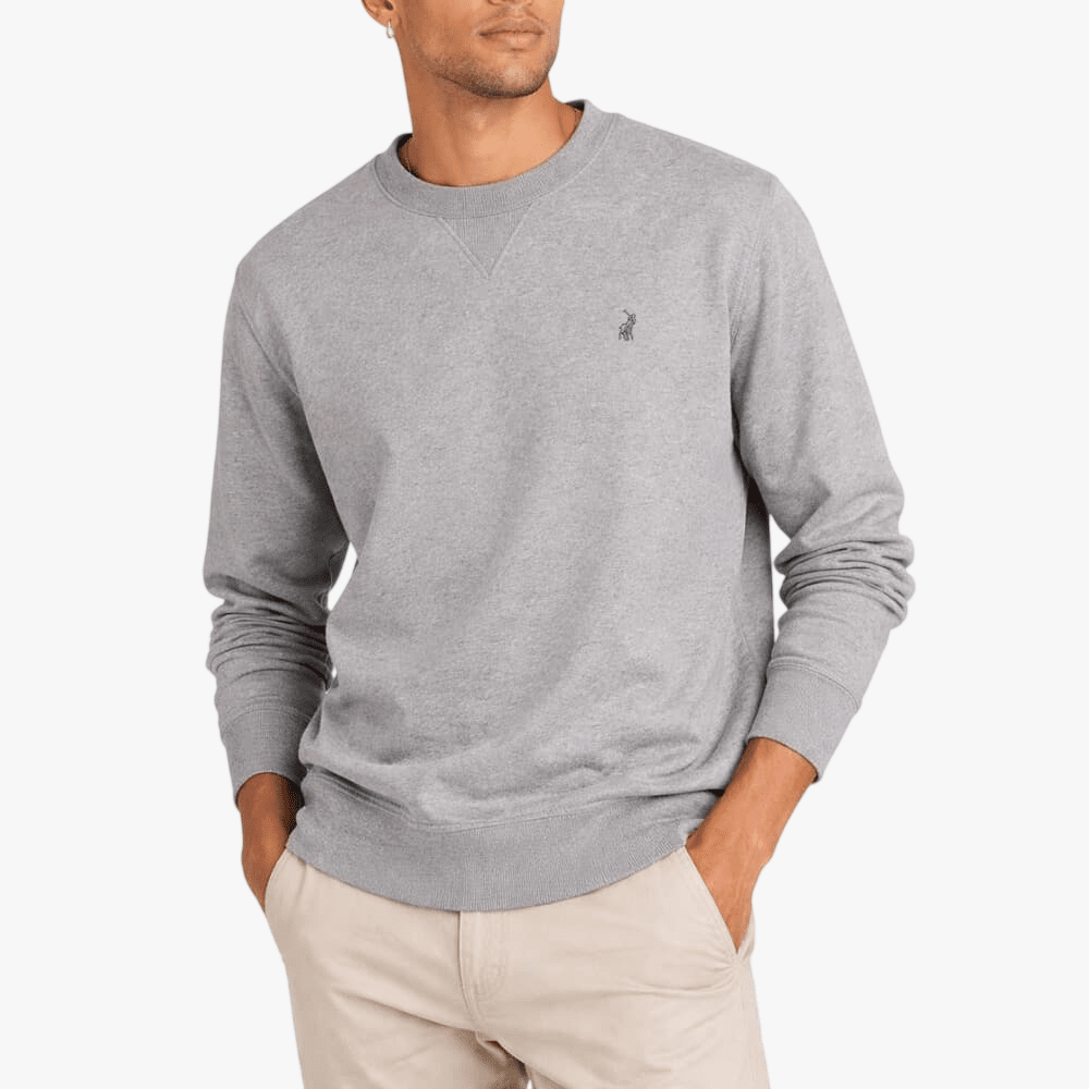 Polo Mens Essential Fleece Sweater Grey Mel | Polo
