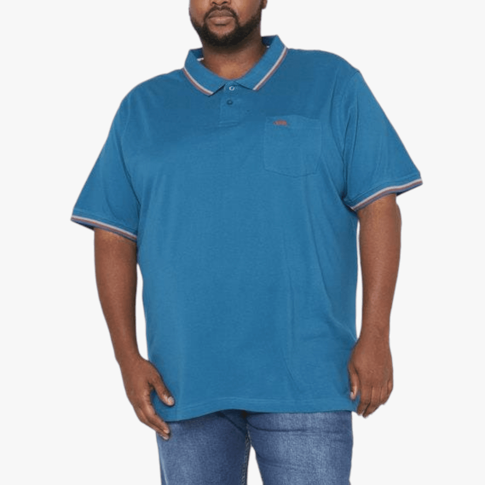 Jeep Mens Pique Plain Short Sleeve Golfer Deep Ocean | Jeep