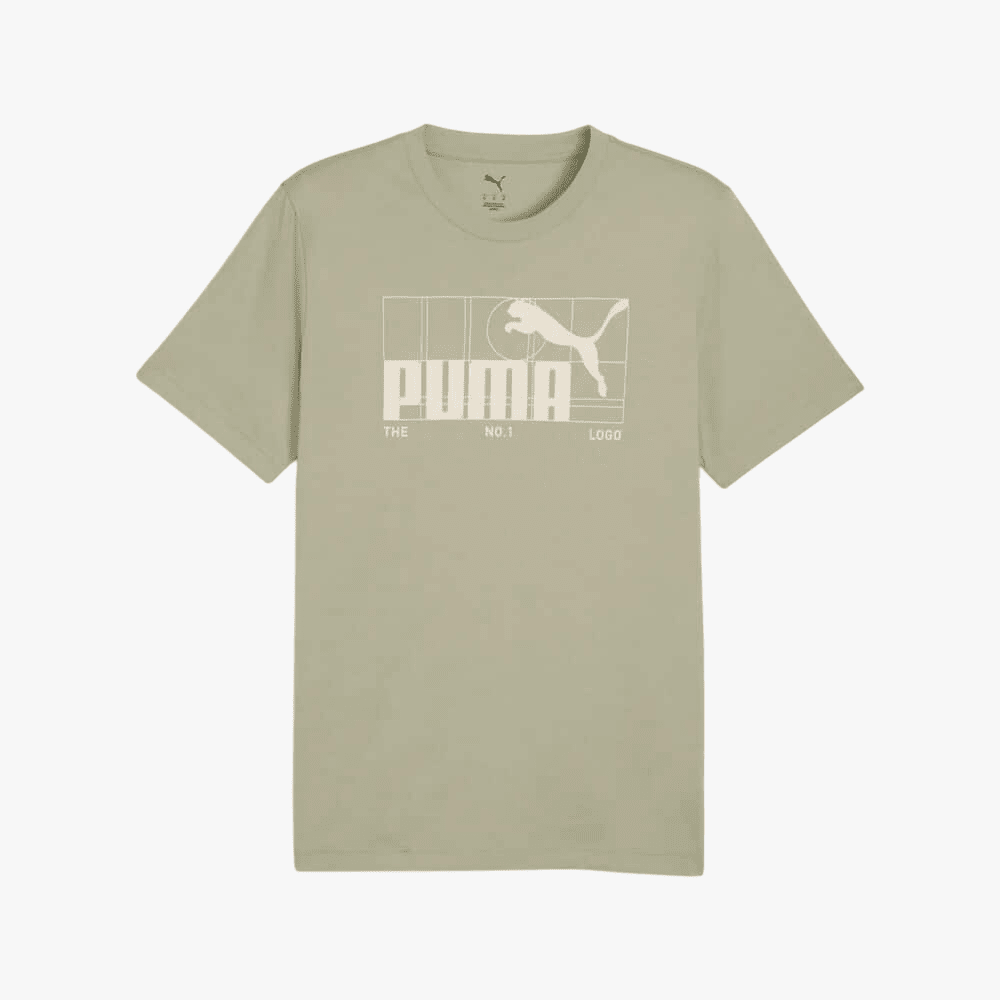 Puma Mens Graphic No 1 Logo Short Sleeve Tee Lux Army | Puma