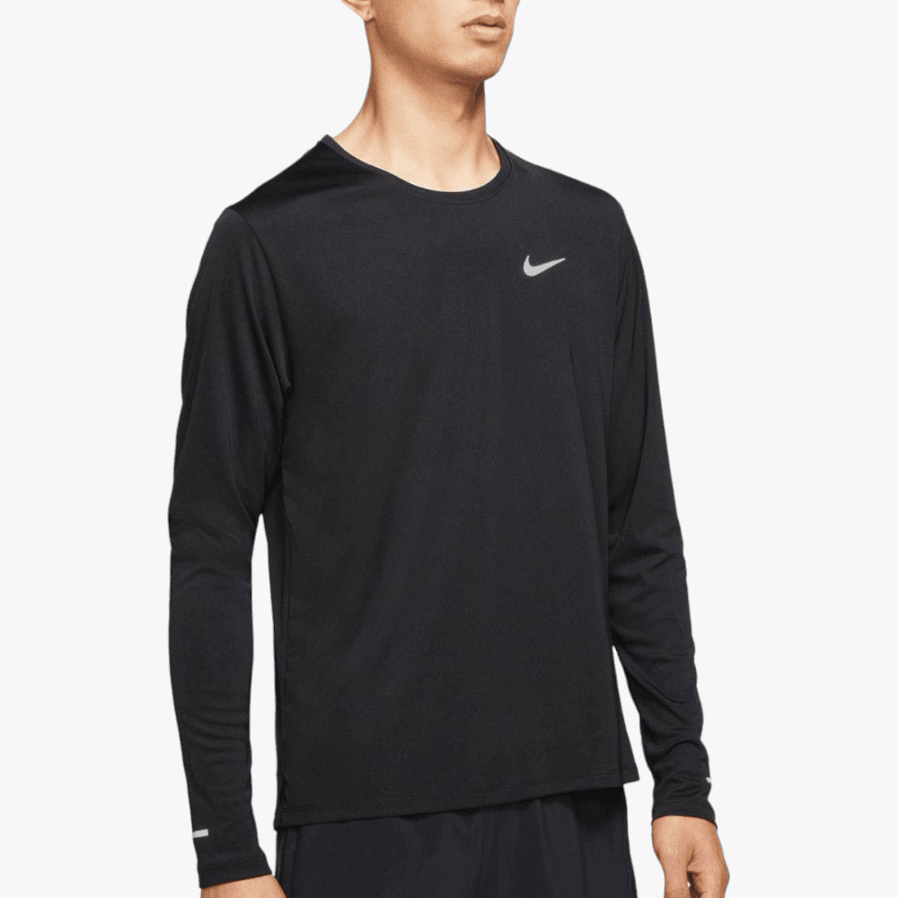 Nike Mens Df Miler Long Sleeve Top Black | Nike