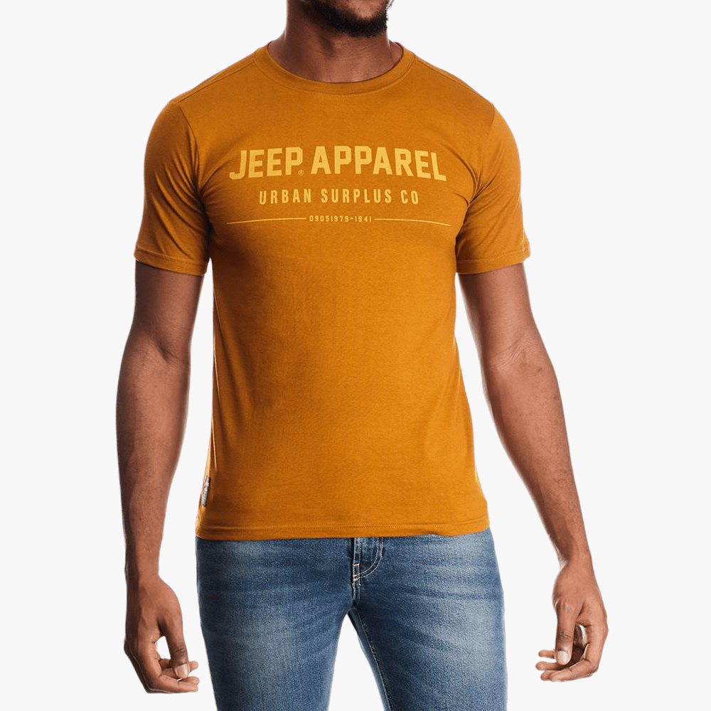 Jeep Mens Fashion Short Sleeve Tee Dark Mustard – Brands Megastore