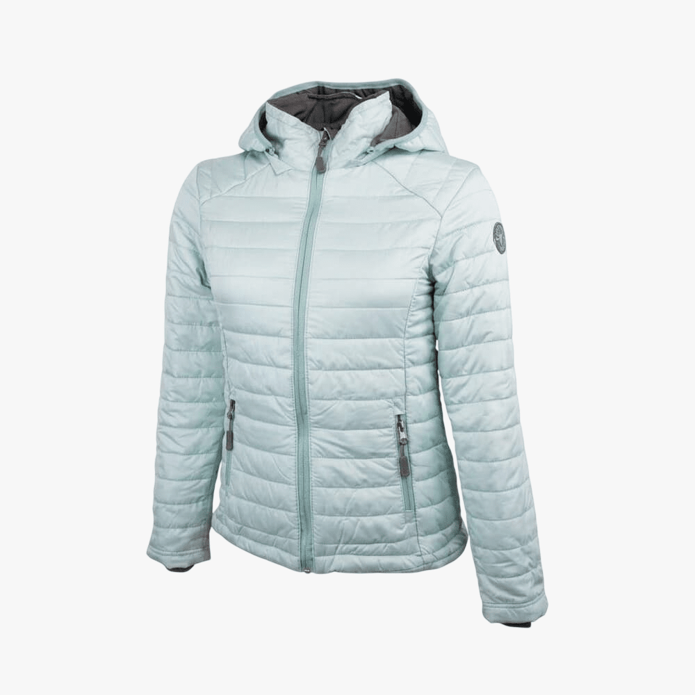 Wildebees Womens Tech Thermal Reflective Heat Puffer Jacket Aquae Smoke Grey | Wildebees
