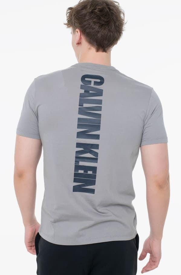 Calvin Klein Mens Word Stretch Tee Steeple Grey | Calvin Klein