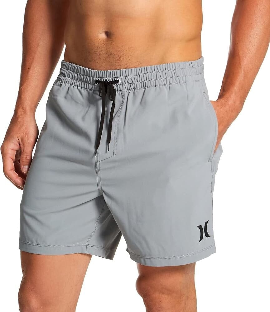 Hurley Mens One And Only Solid Volley 17" Boardshorts Grey | Hurley