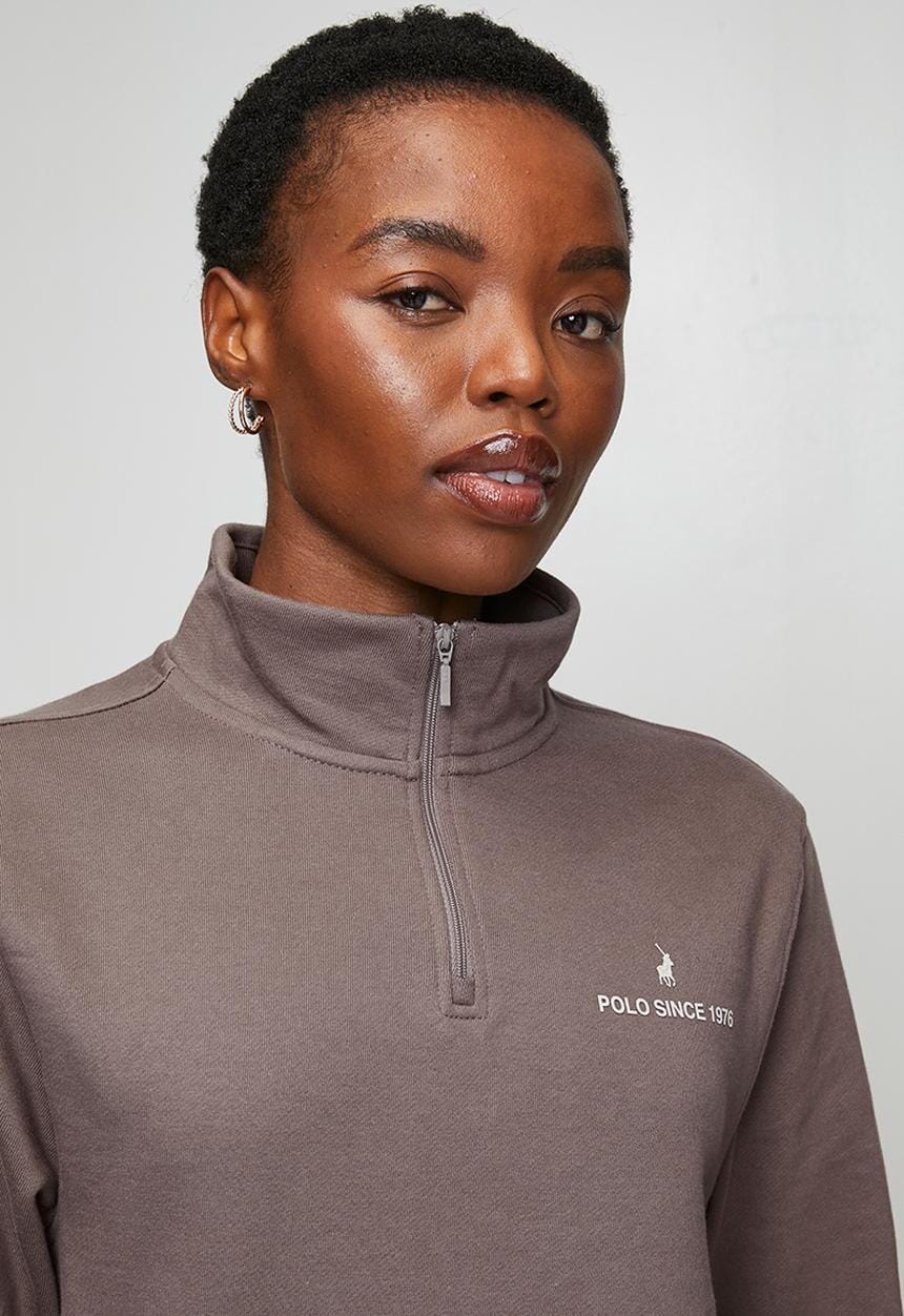 Polo Womens Harper 1/4 Zip Sweater Iron | Polo