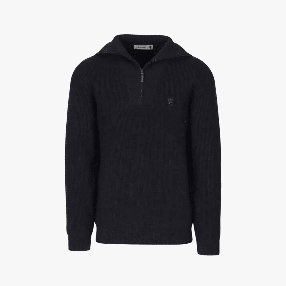 Pringle Mens Kyle 1/4 Zip Ribbed Knit Sweater Navy | Pringle