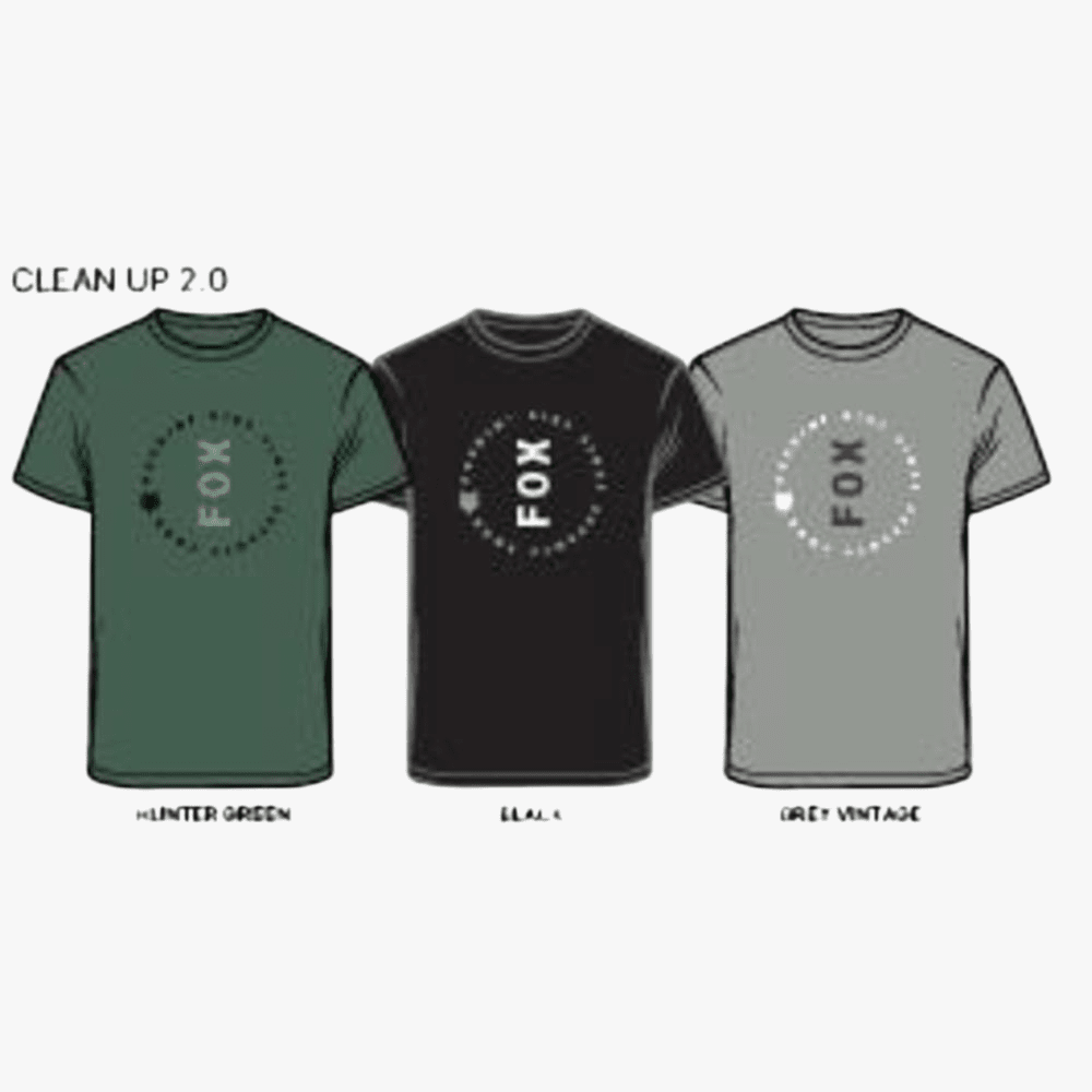 Fox Mens Clean Up Short Sleeve Tee Grey Vintage | Fox
