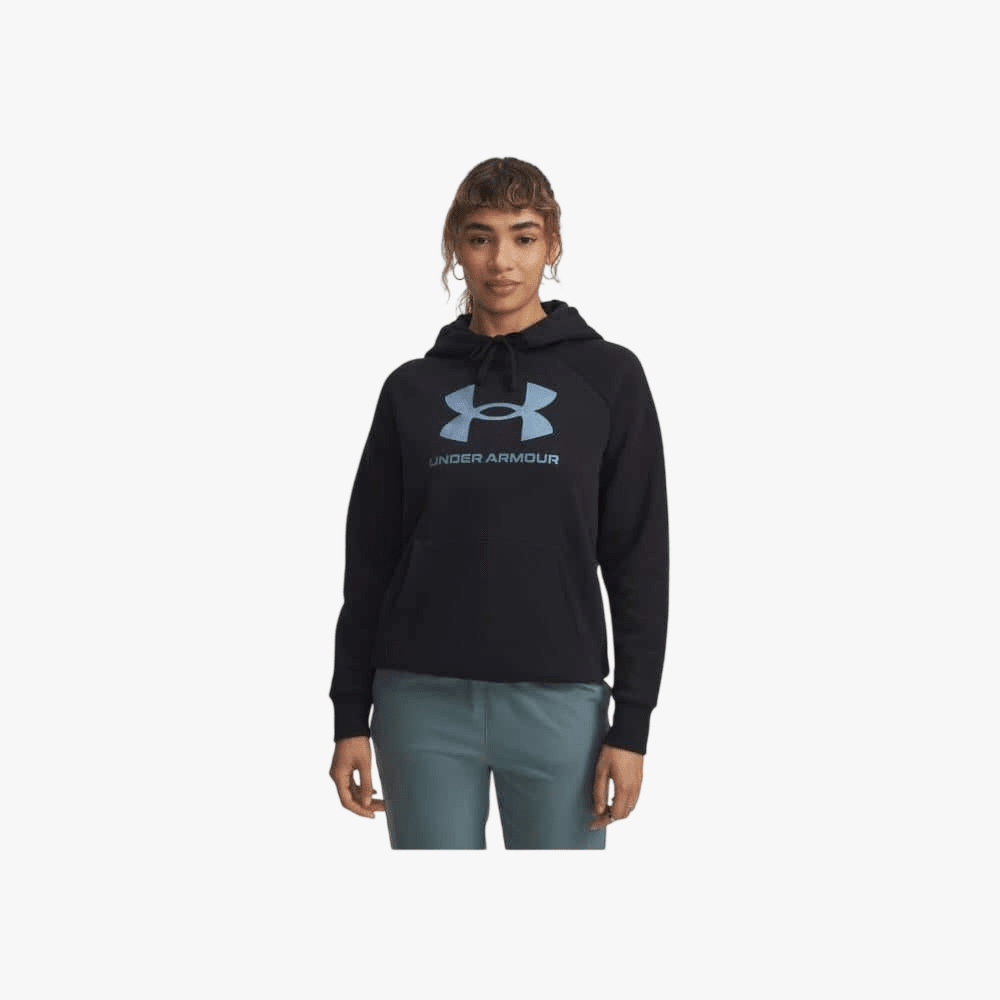 Under Armour Womens Rival Fleece Shimmer Hoody Black | Under Armour