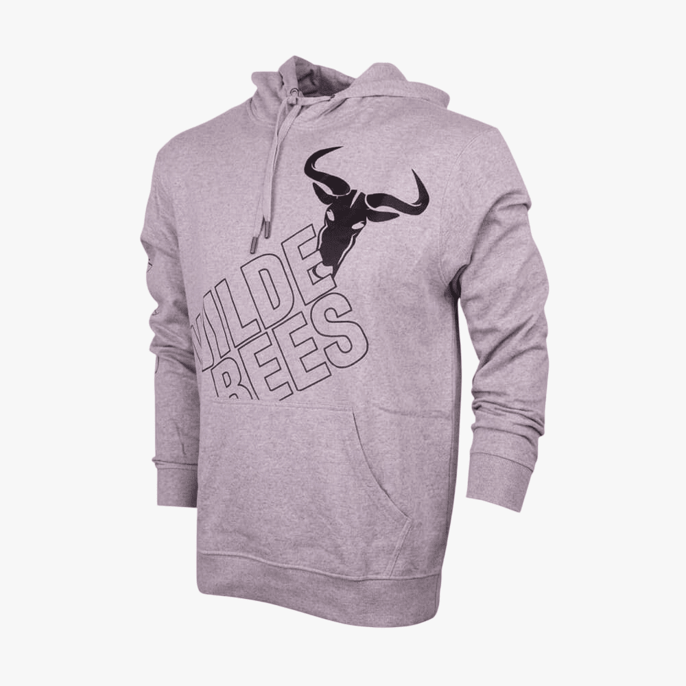 Wildebees Mens Cut Off Logo Hoody Grey Melange | Wildebees