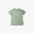 Billabong Boys Arch Short Sleeve Tee in Green Haze, featuring a white graphic print on the front chest, laid flat.