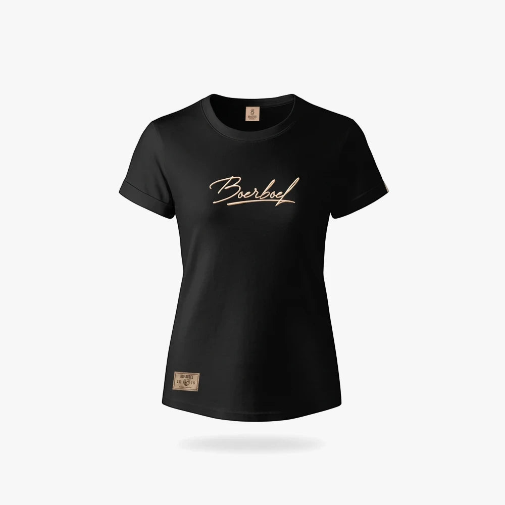 Boerboel Womens Metallic Puff Tee Black