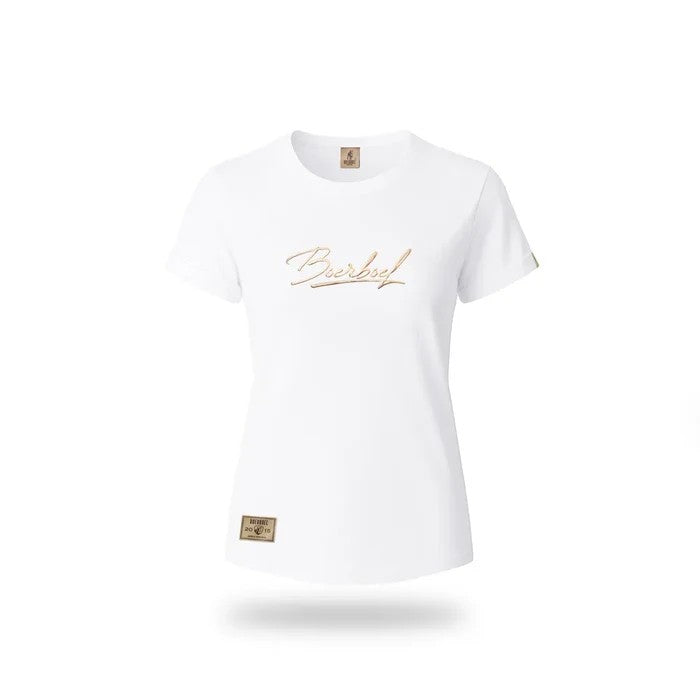 Boerboel Womens Metallic Puff Tee White
