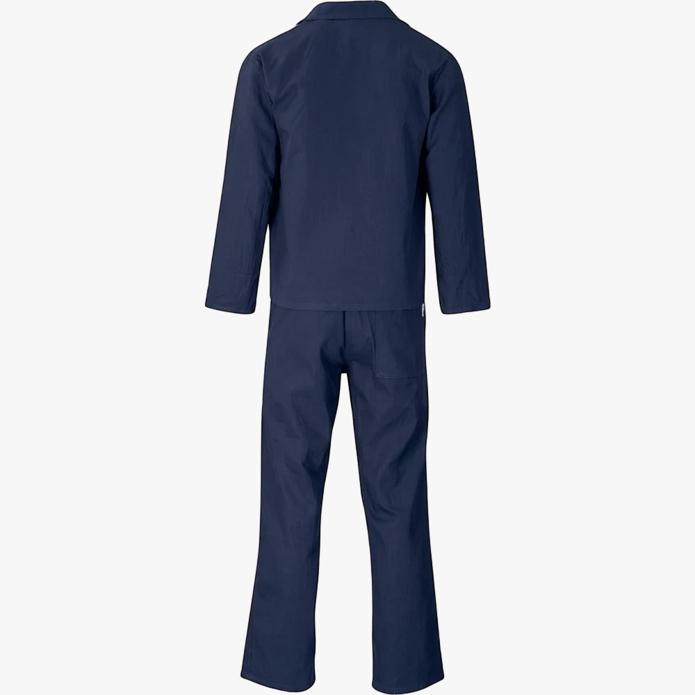 Brands Premium 2 Pc Conti Suit in navy blue, full body back view, showcasing the jacket and trousers. Ideal for workwear.