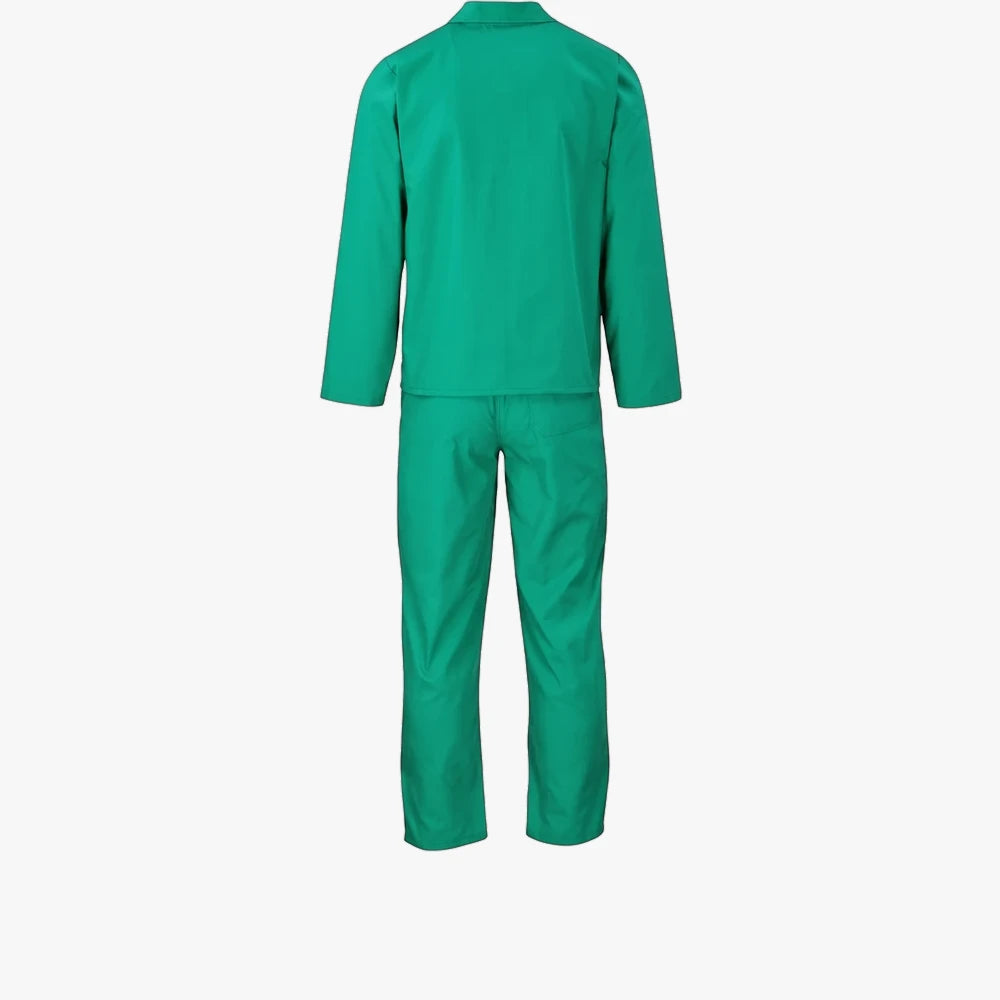 Brands Premium 2 Pc Conti Suit in emerald green, shown from the back, on a hanger.