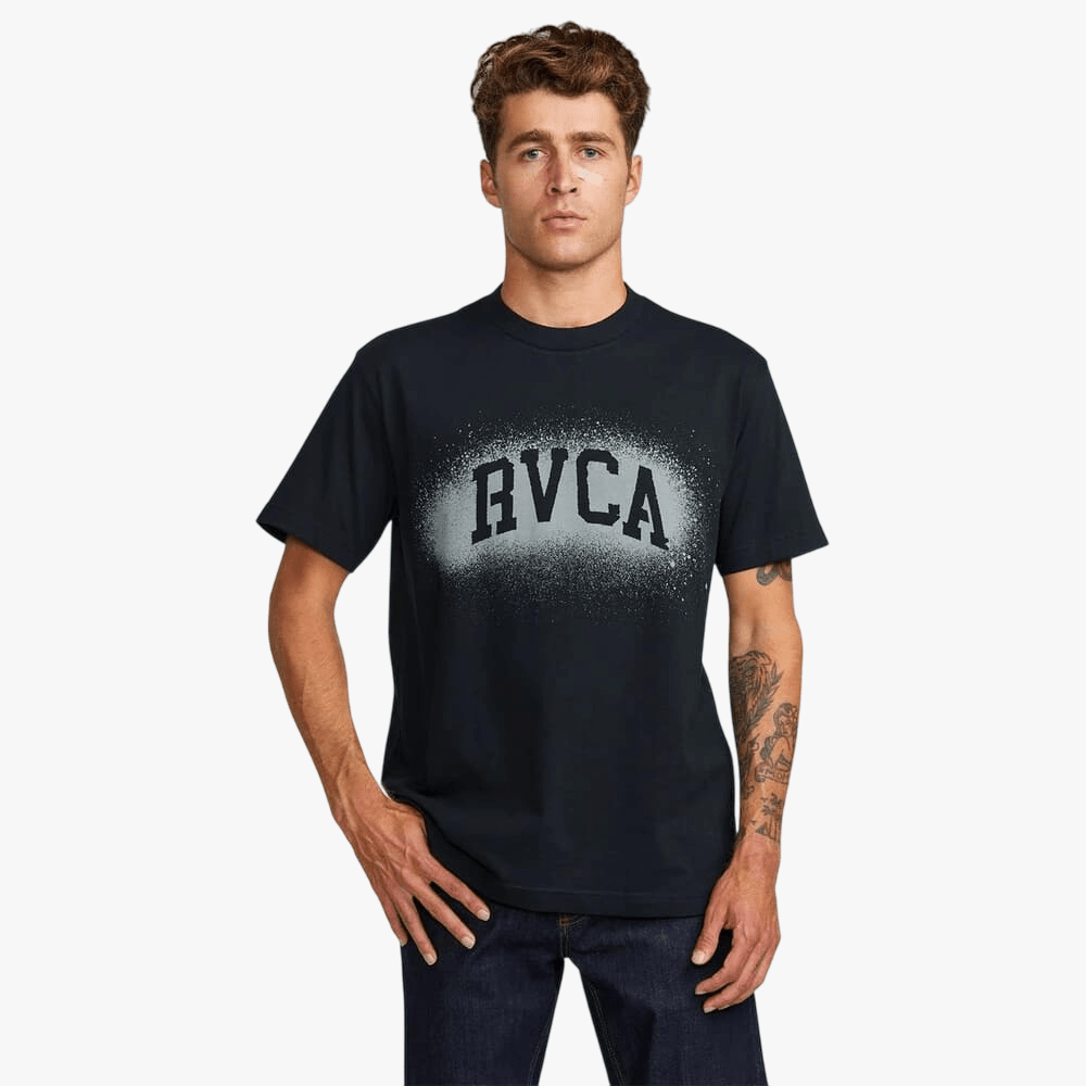 Rvca Mens Ivy Stencil Short Sleeve Tee Black | Rvca