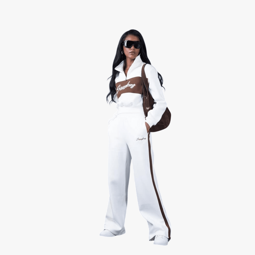 Sissy Boy Womens End Game Track Pants Off White Brown | Sissy Boy