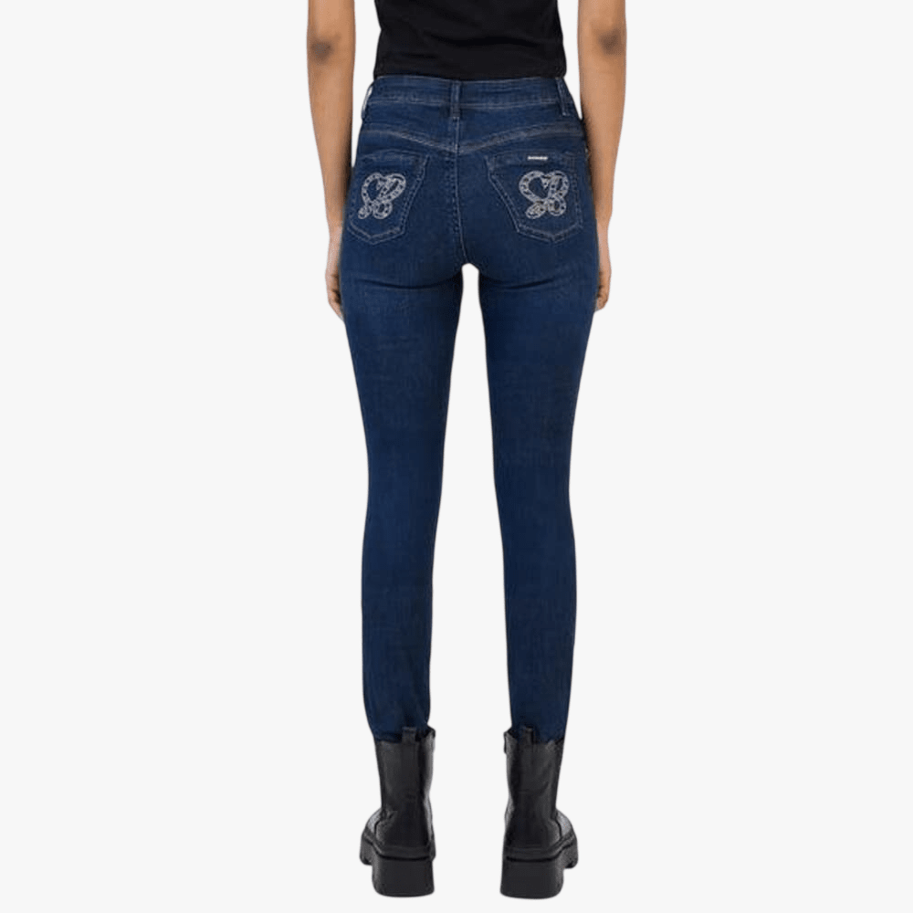 Sissy Boy Womens Roxy Mid Waist Skinny Jean Front Stitch Sb Bling Dark Vintage | Sissy Boy