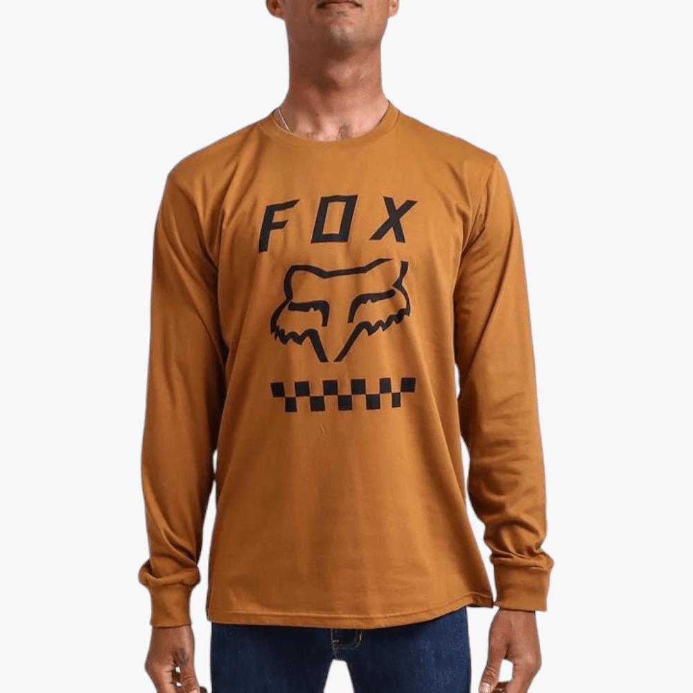 Fox Mens Never In Doubt Long Sleeve Tee Gold | Fox