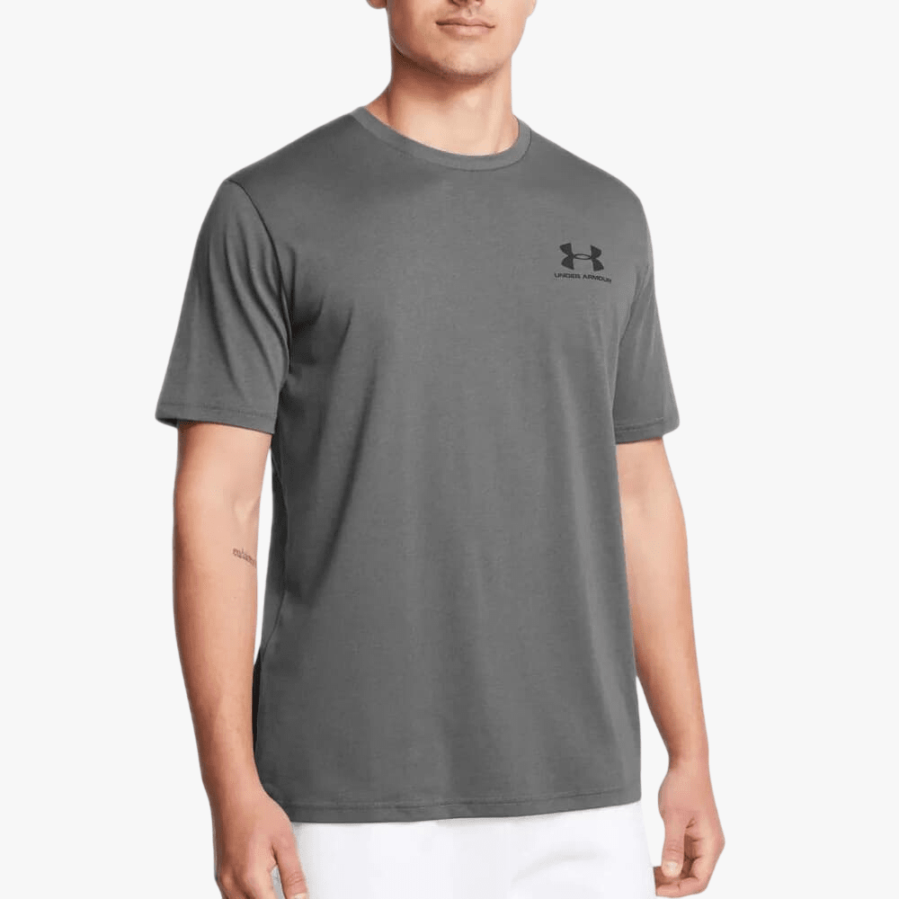 Under Armour Mens Sportstyle Left Chest Short Sleeve Tee 025 Grey | Under Armour