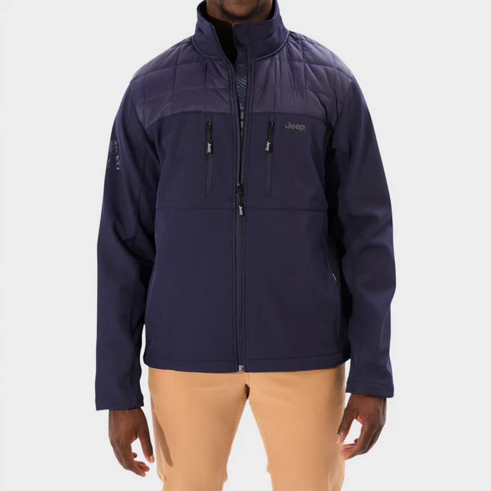 Jeep Mens Quilted Softshell Jacket Navy