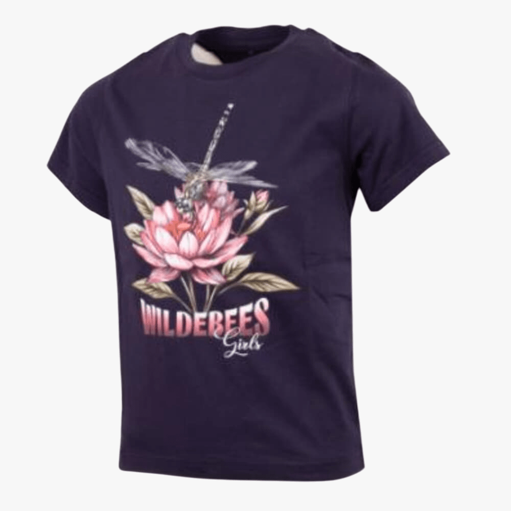 Wildebees Girls Flying Lotus Short Sleeve Tee New Navy | Wildebees