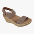 Skechers Womens Beverlee Wedge Sandal Pretty Chic Brown | Skechers