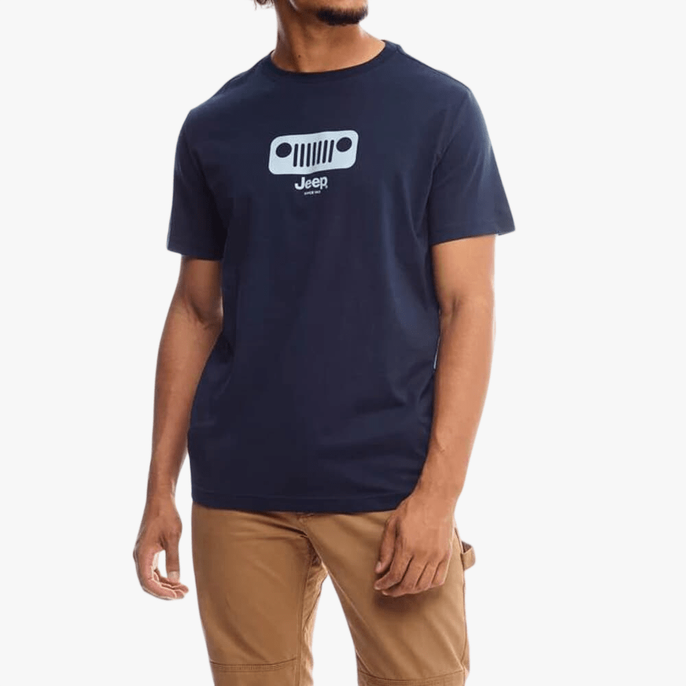 Jeep Mens Basic Grille Logo Short Sleeve Tee Navy | Jeep