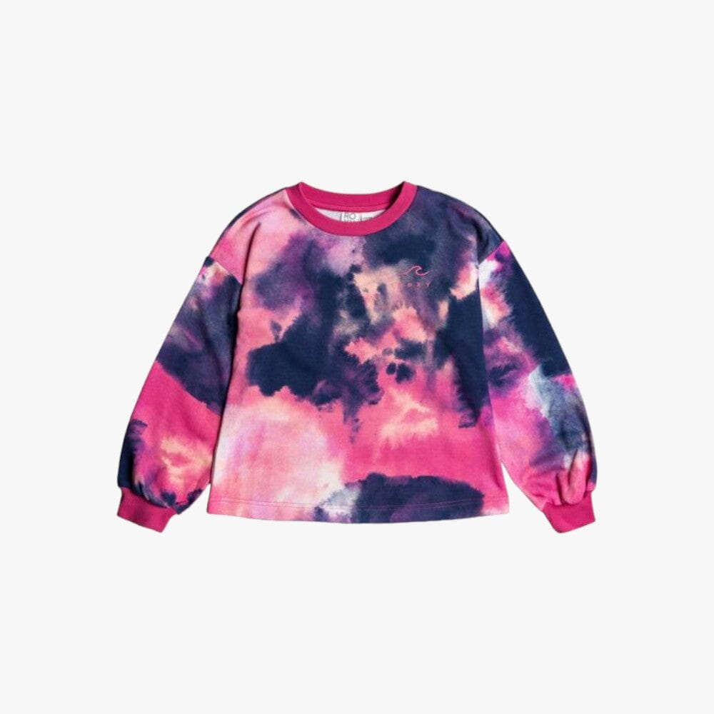 Roxy Girls After The Disco Sweater Pink Guava Water Tie Dye | Roxy