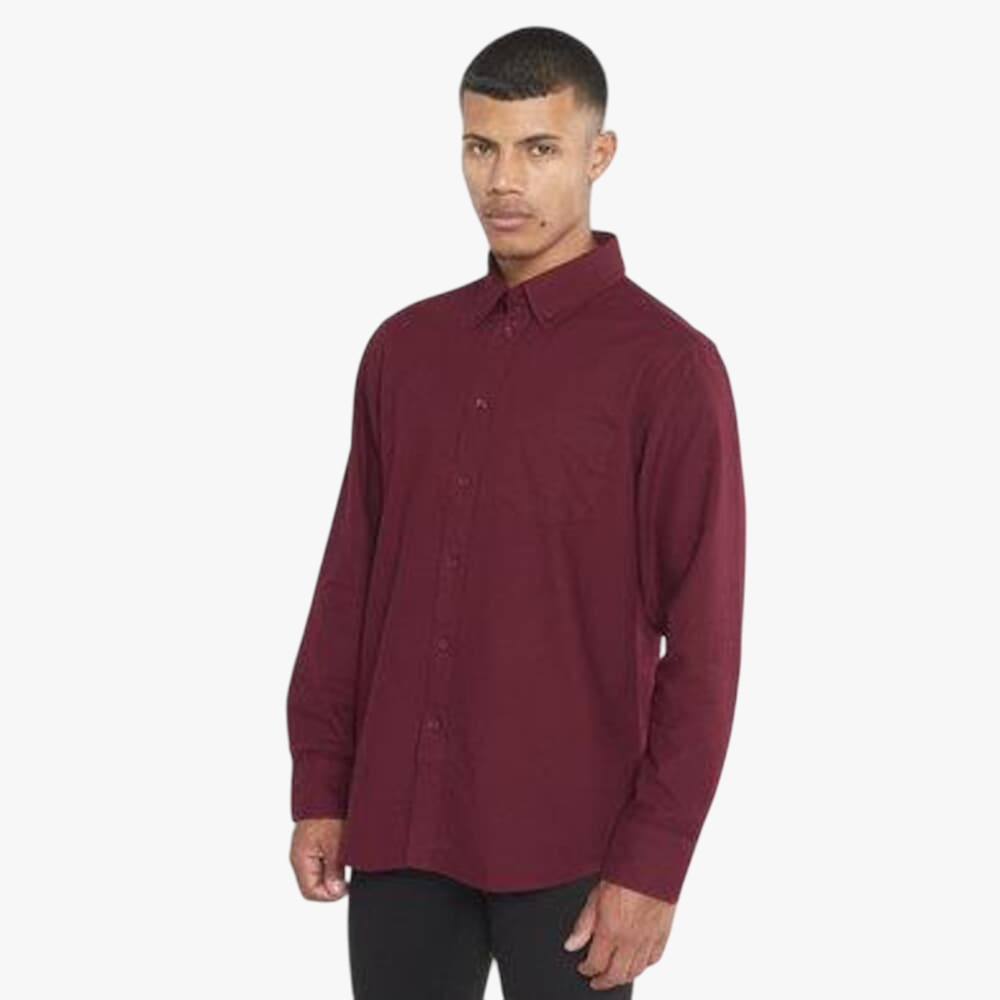 Jeep Mens Henry Long Sleeve Shirt Ox Blood