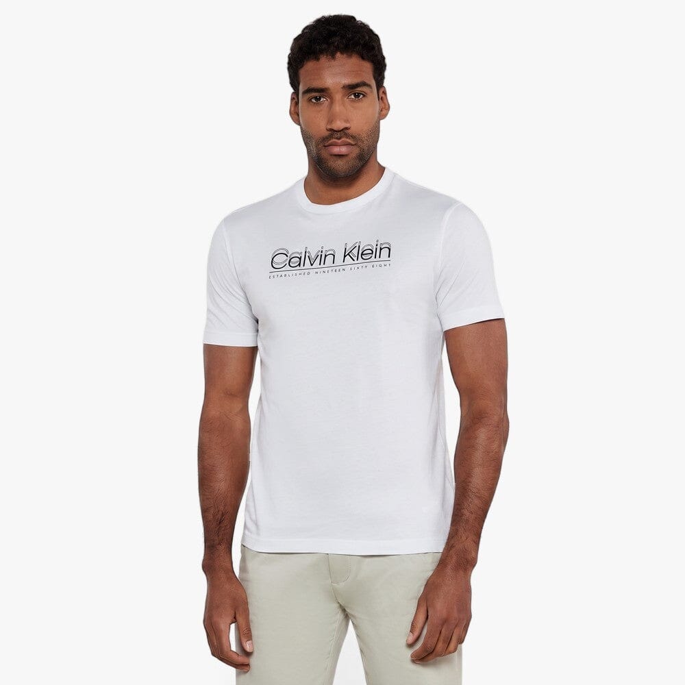 Calvin Klein Mens Double Logo Tee White | Calvin Klein